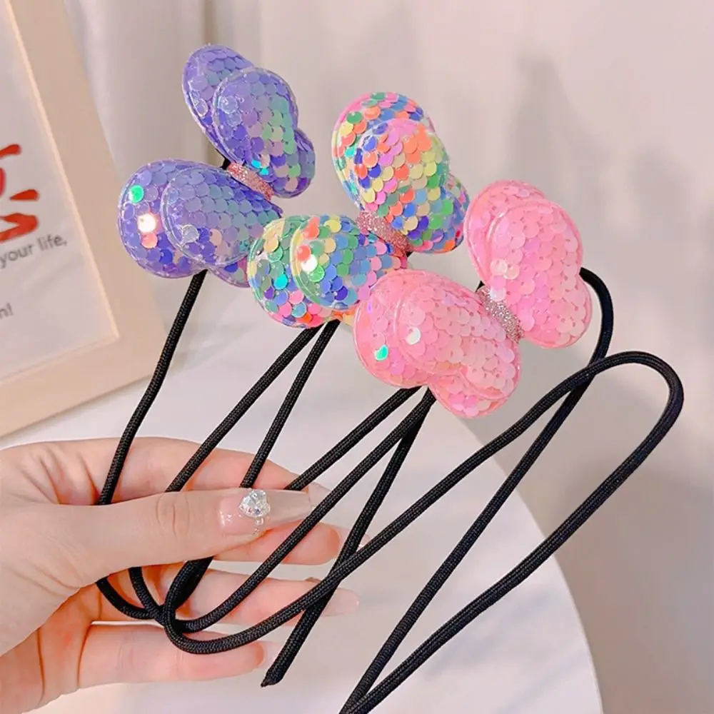 

Ponytail Holder Sequin Butterfly Hair Curler Headdress Invisible Butterfly Hair Curler DIY Fashion Hair Styling Tools Girls