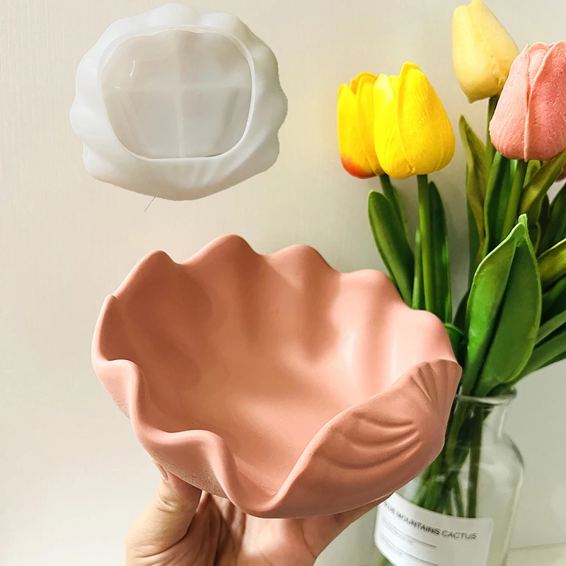 Large Shell Storage Tray Mold DIY Home Decor Conch Candle Cup Concrete Silicone Mold Cement Candle Vessel