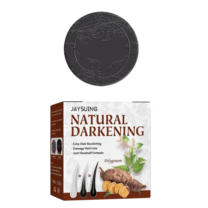 Hair Darkening Soap Shampoo Bar Repair Gray White Hair Color Dye Hair