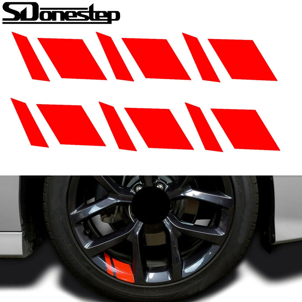

Red Reflective Car Wheel Rim Vinyl Decal Sticker Car Accessories For 16"-21"