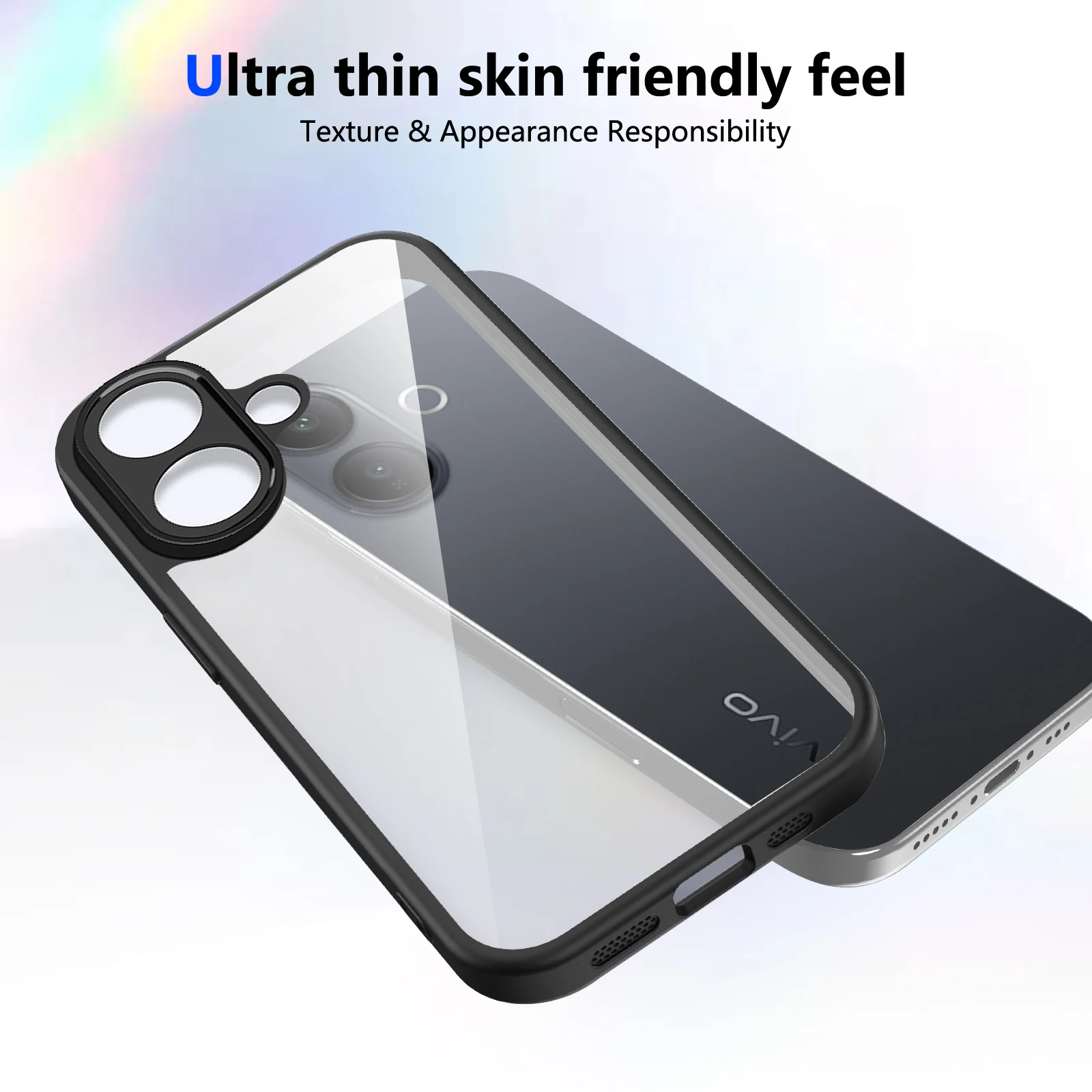 Clear Matte Back Cover with Air Cushion Silicon Bumper