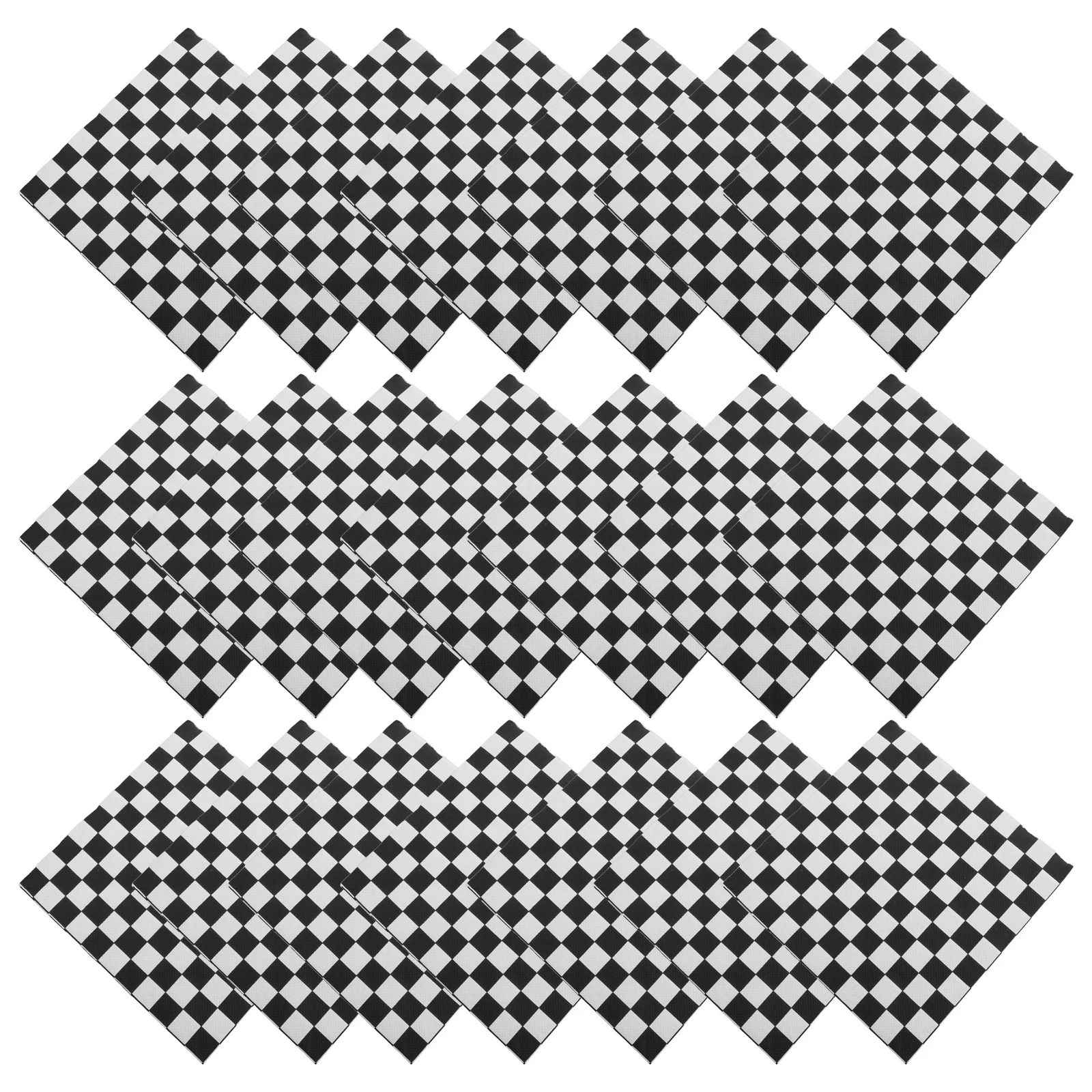 100 PCS Cocktail Napkins Black and White Checkered Dinner Decorate Guest Towels Racing Vanity Hand for Kitchen Party Baby