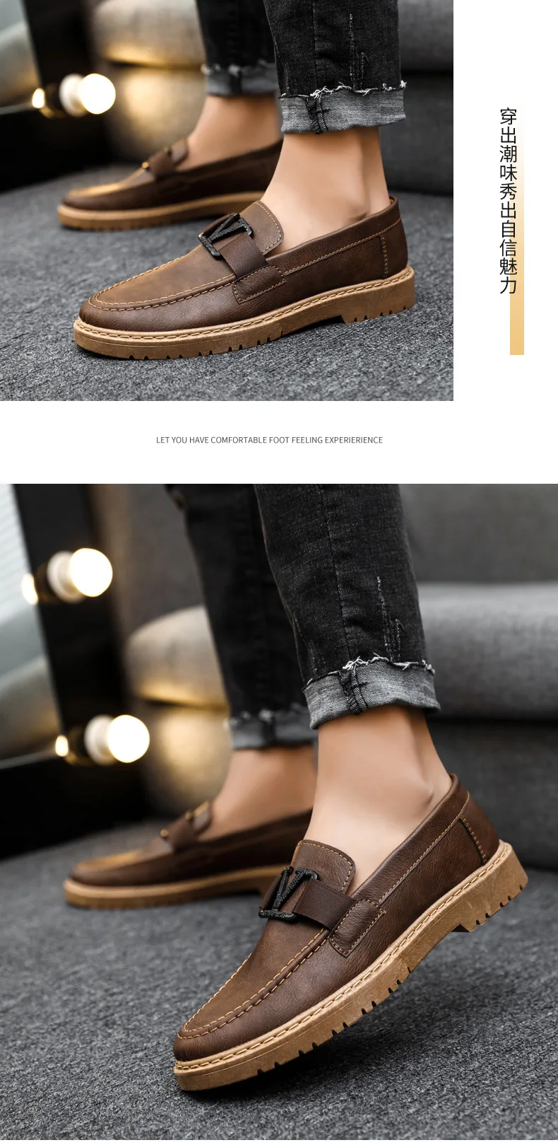 Mens Loafers Shoes Man Men Sneakers Walking Fashion Moccasins Designer Footwear Male Brand Casual Leather Boat Shoes for Men