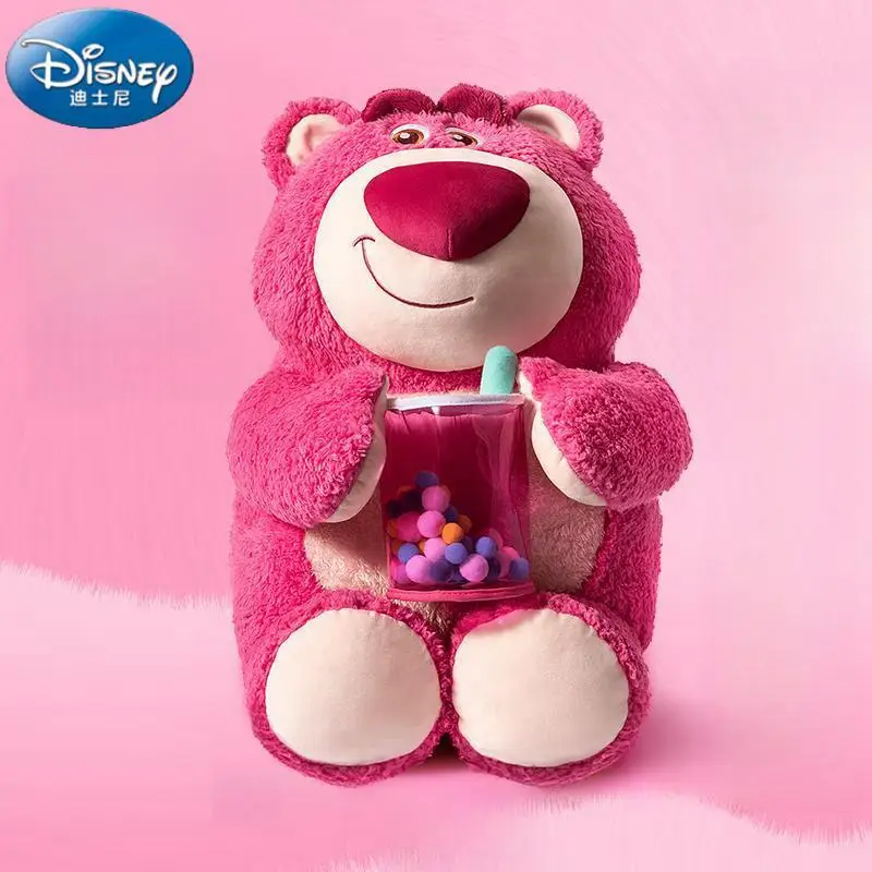 

Genuine Disney Anime Strawberry Lots-o-huggin Bear Milk Tea Plush Toy Sleeping Pillow Cute Cartoon Plushies Doll Girl Gifts