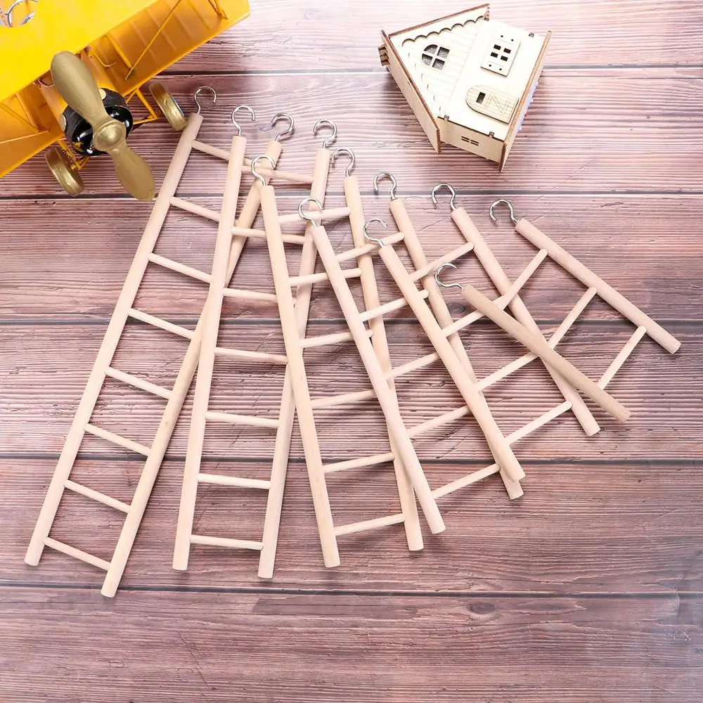 New Wooden Ladder Swing Scratcher Climbing Ladder Hamsters Parrot Toys Pet Supplies 2