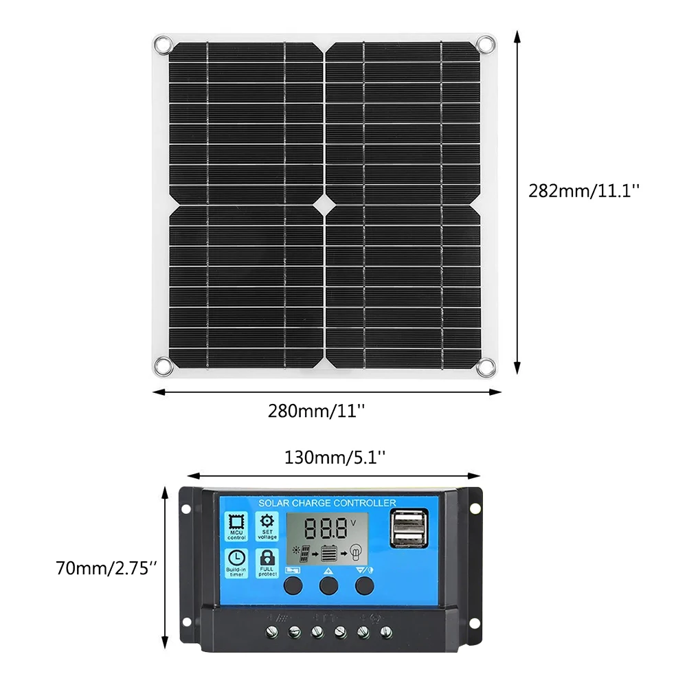 PWM 액정 태양 전지 패널 USB 단결정 플렉시블 태양 전지 충전기 5V 2.5A 차량용 캠핑카 야외 캠핑 태양 전지 충전 컨트롤러