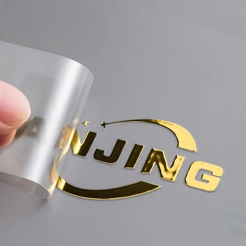 100PCS Transfer 3D Sticker Shiny Gold Silver Transfer Sticker Brand Company Wedding Personalized Stickers