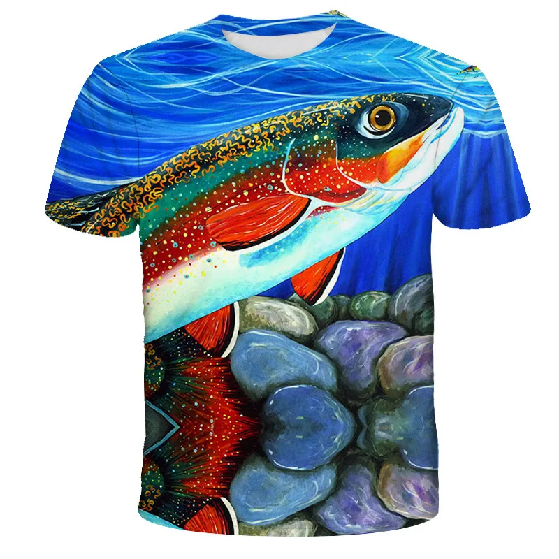 Cool Summer Men Good Luck Fishing Clothing Short Sleeve 3D Deep Sea Fish Hd  Graphic T Shirts Women Comfortable Tee Cool Tops - AliExpress