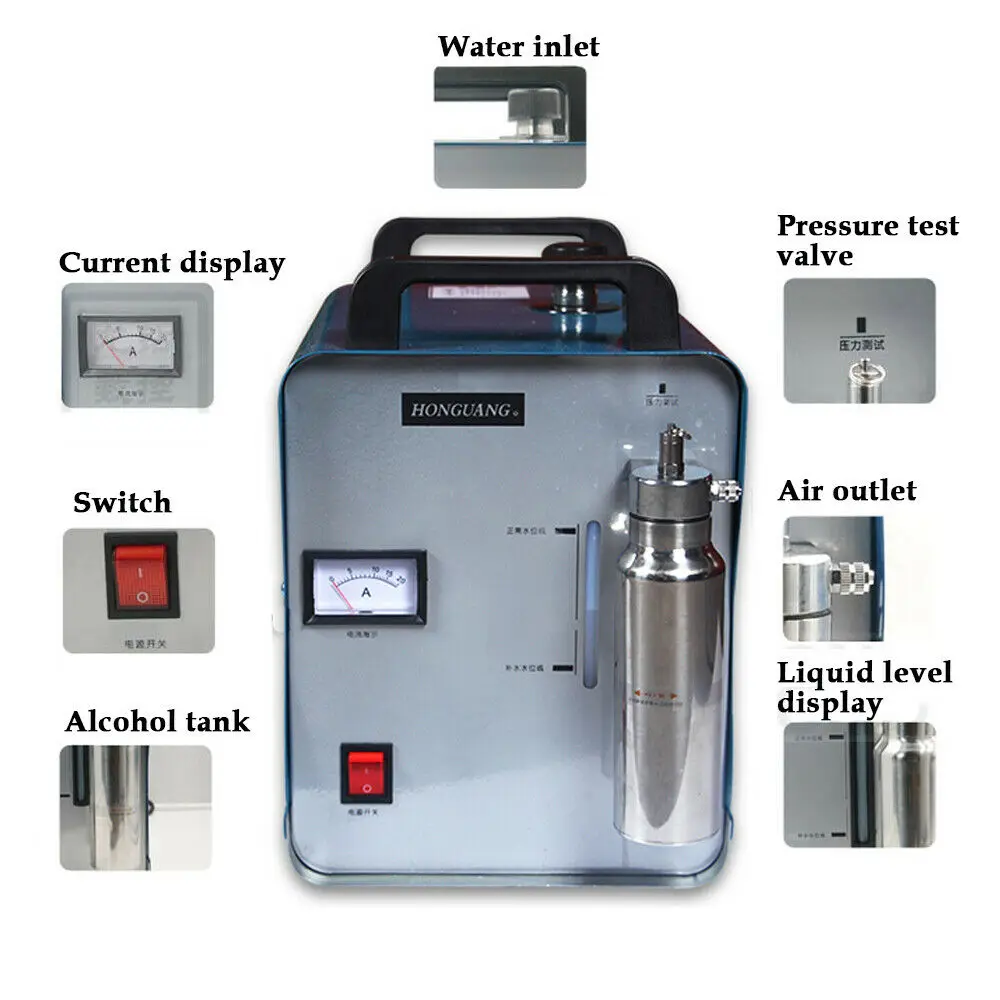 Oxygen Hydrogen Generator 95L/400W or 75L/300W Gas Flame Welder Acrylic Polisher Polishing Machine + 2 Torch Tip &1 Flame Torch 6