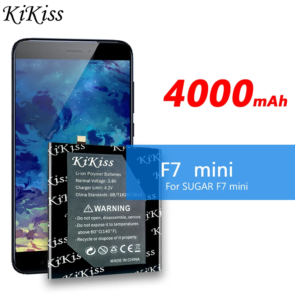 

4000mAh KiKiss High Capacity Battery For SUGAR F7 mini F7mini Mobile Phone Batteries