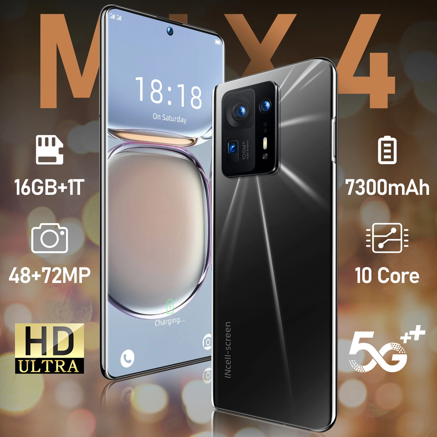 Оригинальный смартфон MIX4 16 ГБ + ТБ Android 7300 мАч Qualcomm Snapdragon 888 4G/фото две карты