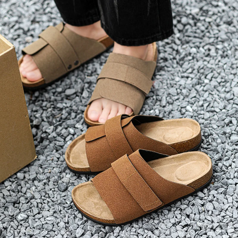 Summer Personality Cork Slippers for Men Comfortable and Minimalist Sandals Couple Beach Holiday Comfort Sandals and Slippers