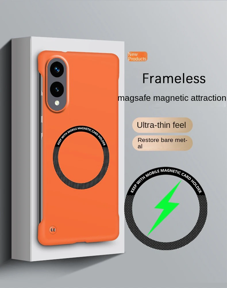 Frameless Magnetic Wireless Charging Case - Durable Hard PC Cover
