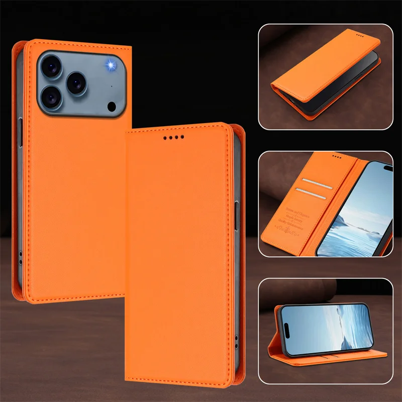 Luxury Magnetic Flip PU Leather Wallet Phone Case with Anti-Theft and Anti-Fall Protection