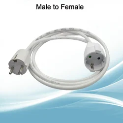 Durable 2m White Extension Power Cord for Versatile Indoor and Outdoor Use (Male to Female)