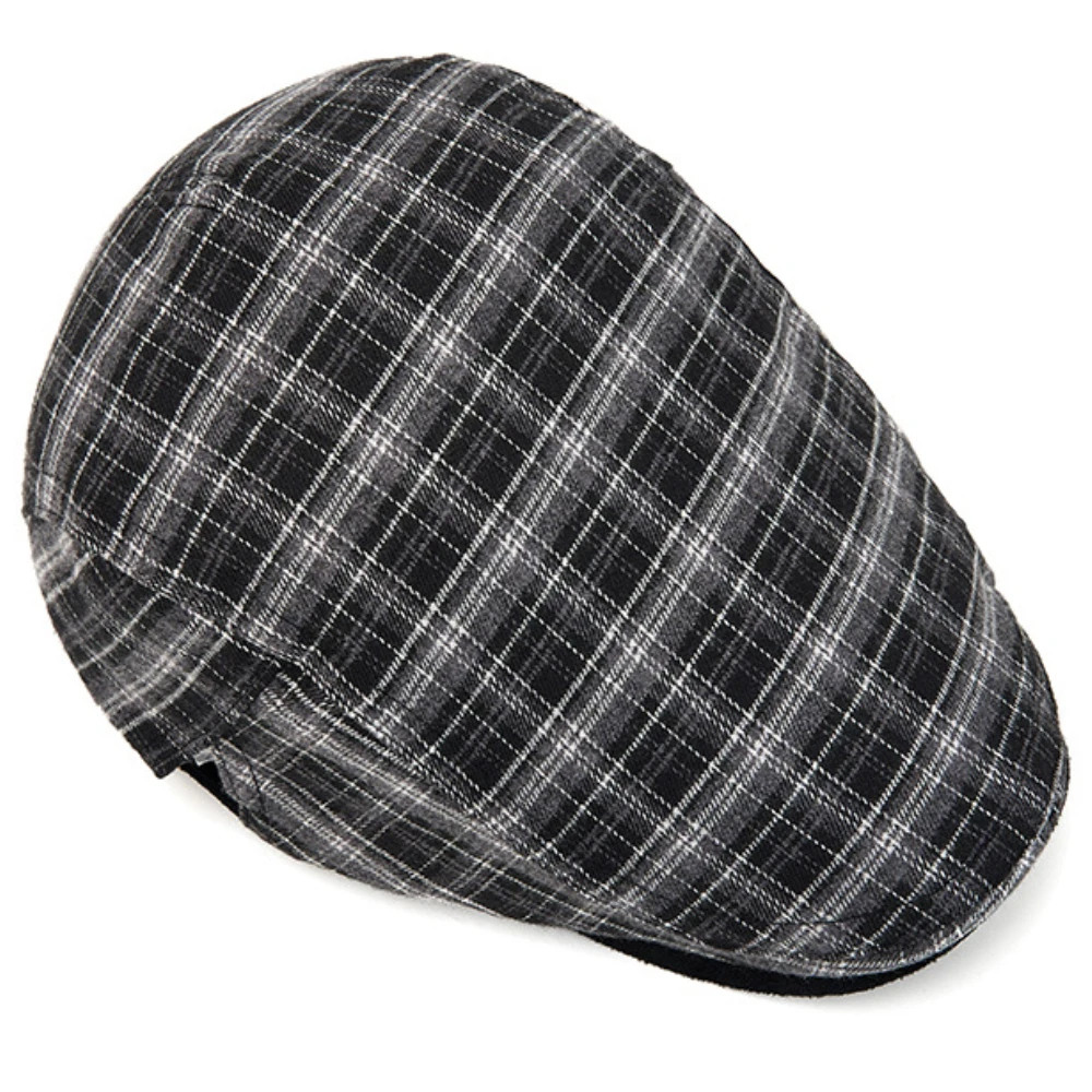 HT4978 Berets Herbst Winter Kappe für Männer Frauen Retro Künstler Maler Plaid Baskenmütze Hut Männlich Weiblich Ivy Flache Kappe Einstellbare Baskenmütze Kappe – Detail 9