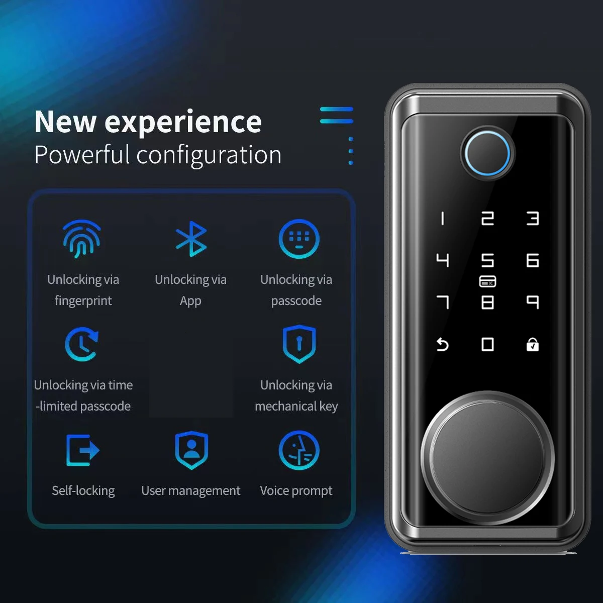 Bluetooth Tuya APP Smart Remote Control Fingerprint Biometric Password Code Deadbolt Automatic Latch Lock Smart Lock lockly smart lock