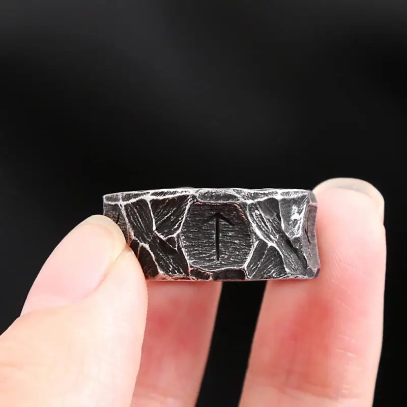 Stainless Steel Ring Fashion Retro Nordic Viking Rune Punk Bicycle Men and Women Couple Talisman Jewelry Gift