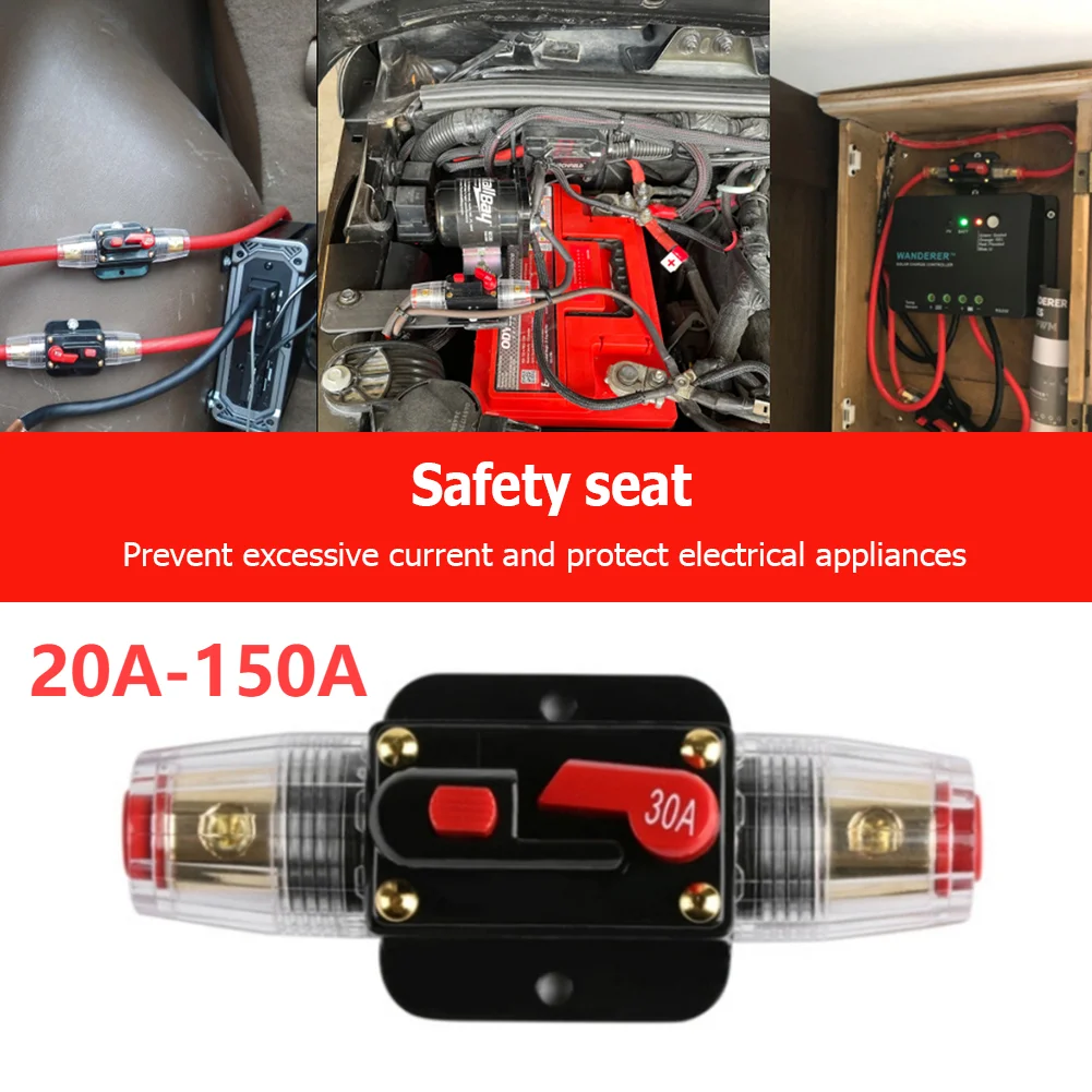 Resettable Fuse 12V-24V Car Truck 20A 30A 40A 50A 60A 80A 100A 125A 150A Short Protection Audio