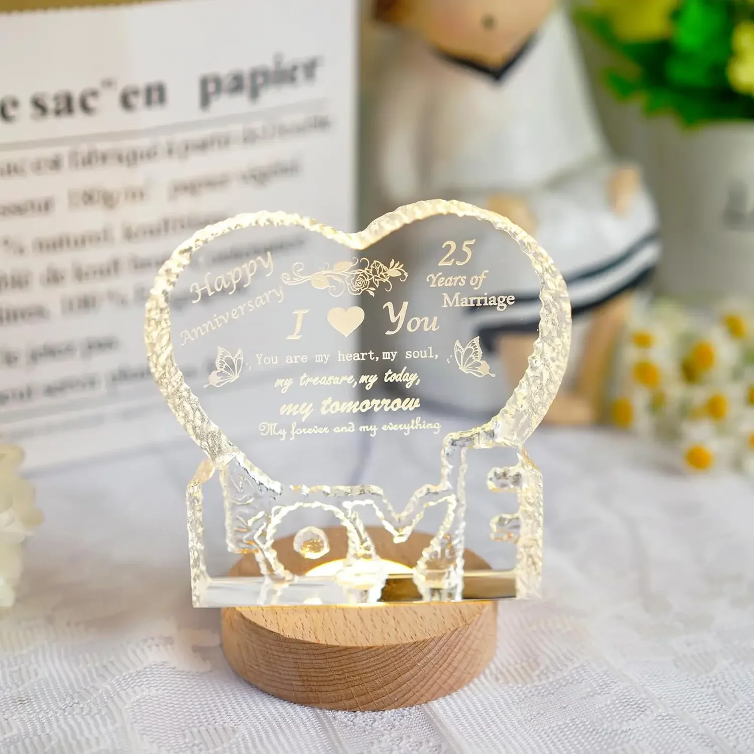 5-8cm Solid Wood LED USB Lamp Holder Display Base Night Light Luminous Bottle Coasters Crystal Ball Glass Ornament Stand Decor 2