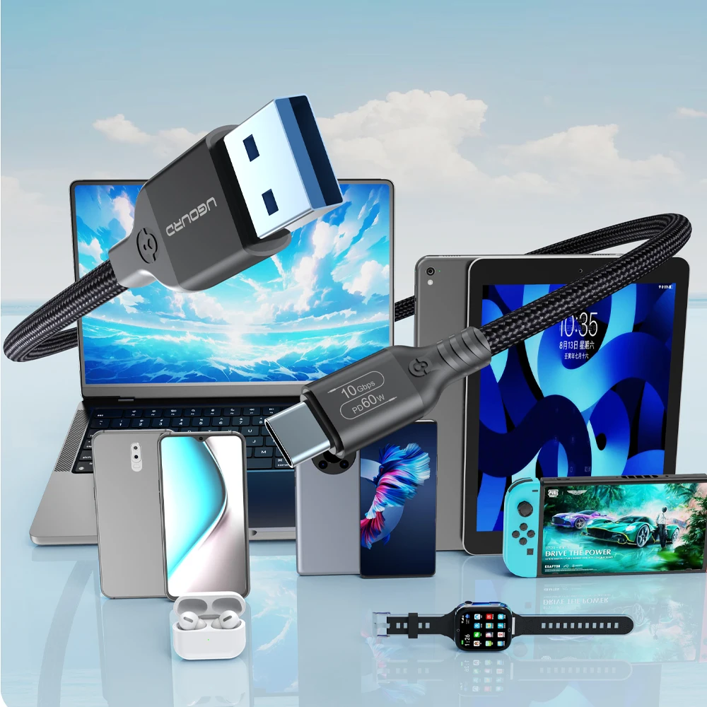 USB3.2 USB3.1 Gen2 10Gbps Cable USB-A to USB Type C Cable 3A 60W Fast Charging 10G Data Transfer Cord USB-C for SSD Hard Disk BEST SELLERS
