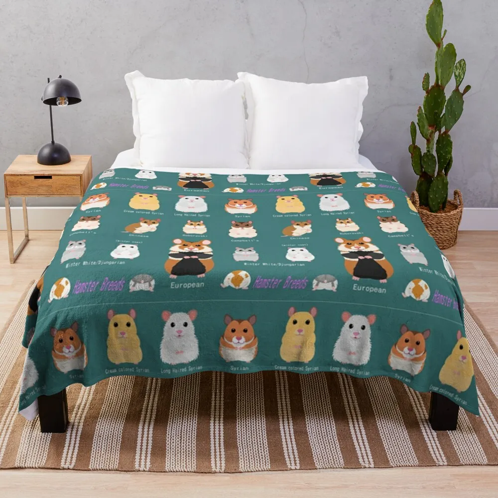 

Hamster Breeds syrian hamster Throw Blanket Flannel Fabric Blankets For Sofas Blankets For Bed Custom Blanket