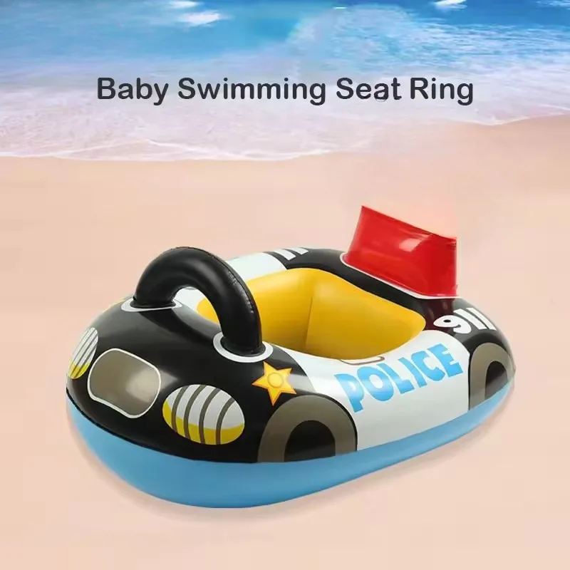 Swimming Float Seat Inflatable Water Toys Cartoon Police Car Baby Swimming Float Seat Boat Summer Outdoor Pool Swim Ring Inflatable Water Equipment swimming pool float,swimming float seat,inflatable water pad