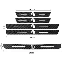 Premium Car Door Sill Scuff Plate Decor with Carbon Fiber Finish (5ps - trunk and door )