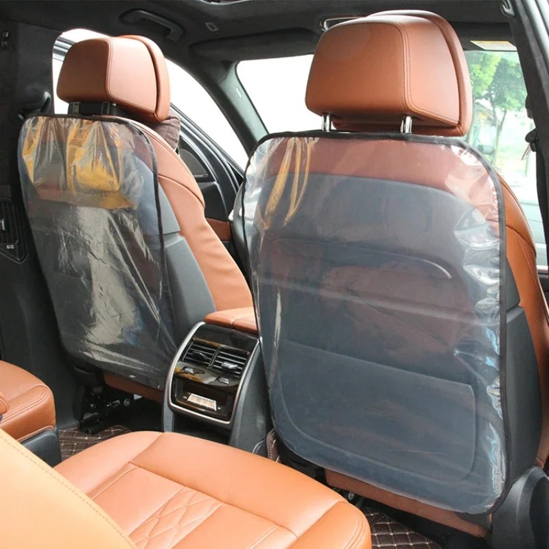 Car Seat Protector Anti Kick Mat for Car Auto Car Seat Back Transparent PE Protection Cover Baby Kids Anti-Kick Mat Pad