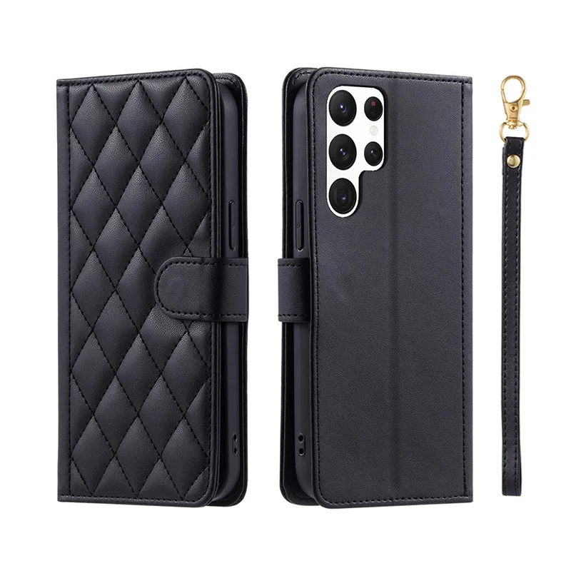 thumbnail image 1 of Funda de cuero a cuadros con tapa tipo billetera para Samsung Galaxy S24 S23 S22 S21 S20 FE S10 Note 20 Ultra 10 Plus 9 8, 1 of 5