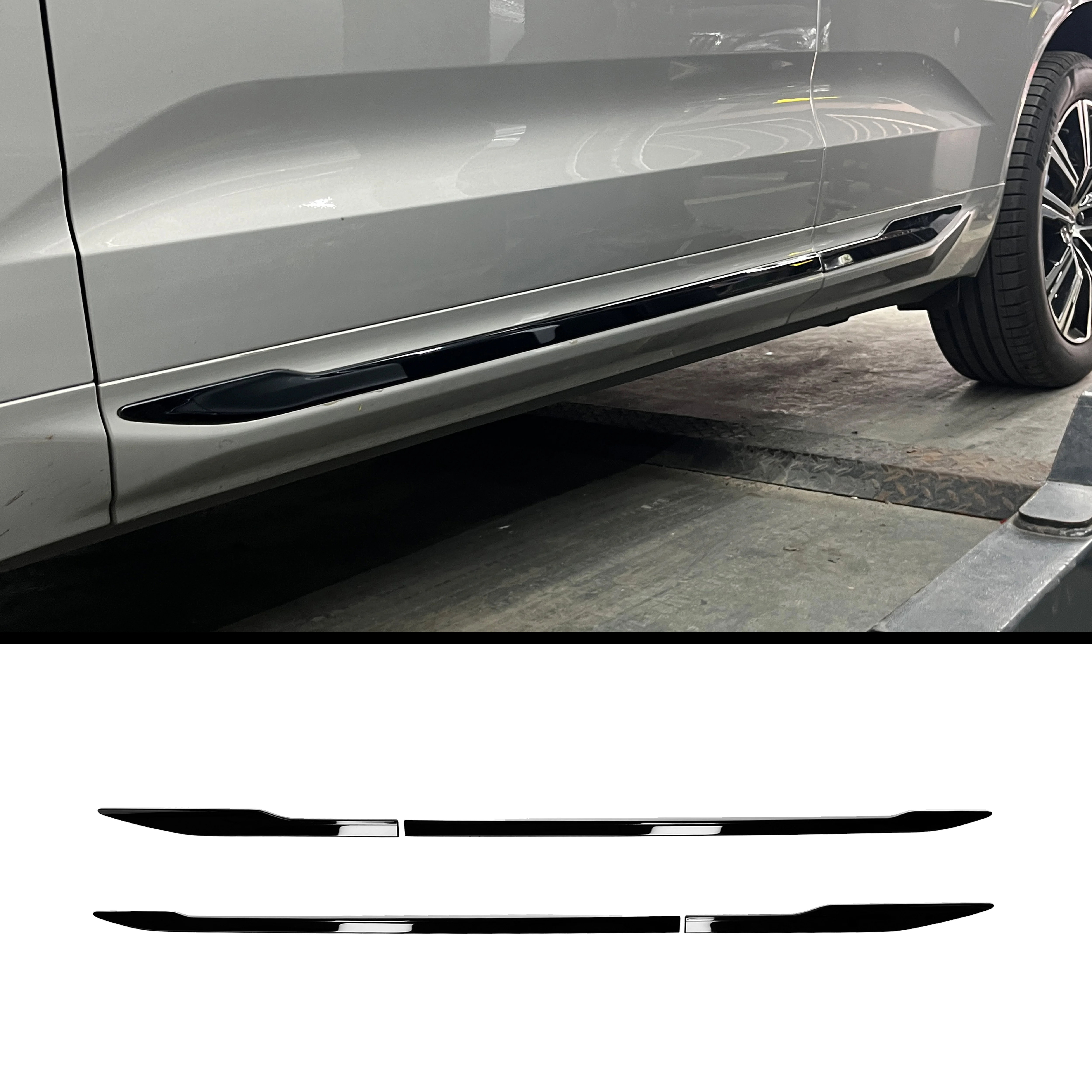 Fit For to VOLVO XC60 under the door.Convert silver to black.DIY upgrade vehicle.Installed on under the door.