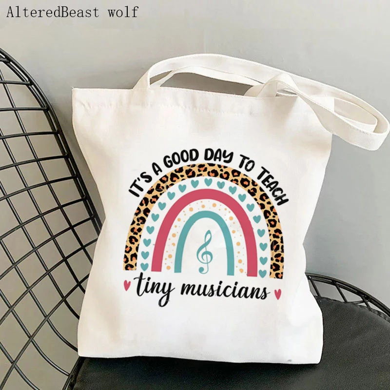 Teacher supplies Shopper bag Keep Calm Teach Art Bag Harajuku Canvas Shopper Bag girl handbag Tote Shoulder Lady gift Bag