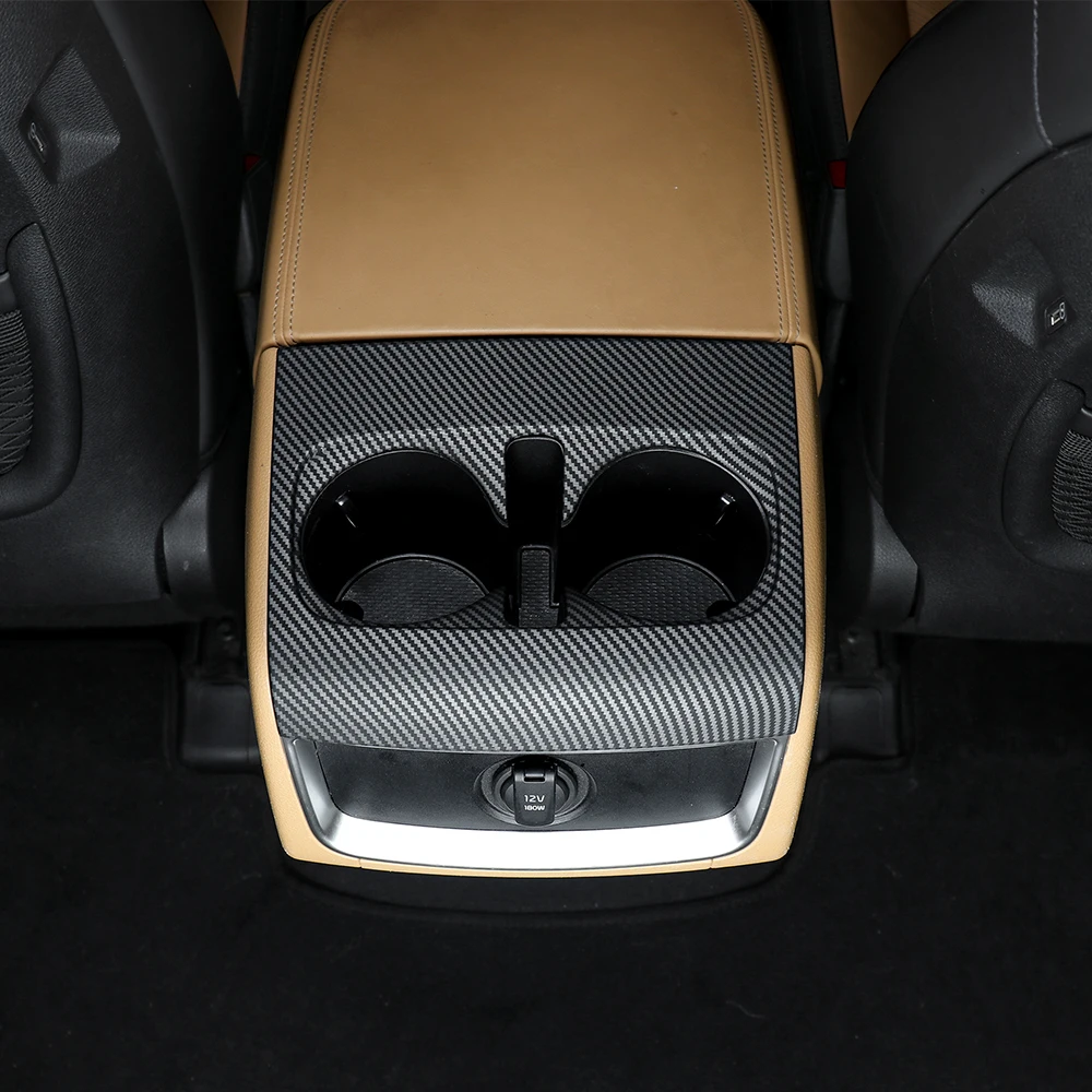 자동차 인테리어 액세서리 카본/우드 시트 컵홀더 커버 프레임 트림 ABS 소재 (기아 카니발 2022-2026 좌핸들용)