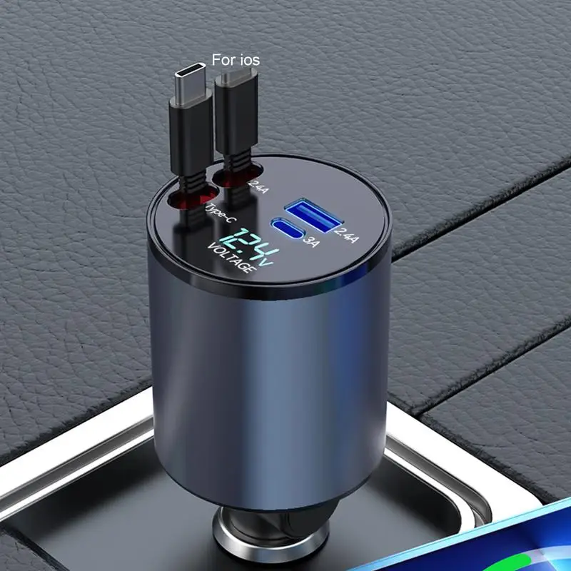 

Автомобильное зарядное устройство с двумя линиями USB/TYPE-C, 120 Вт