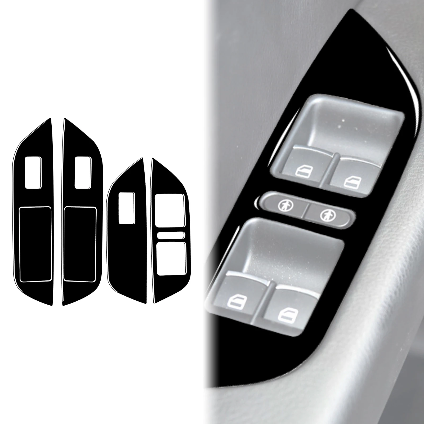

Наклейка на панель стеклоподъемника для Volkswagen Touareg 2011 2012 2013-2018, декоративная наклейка, Обложка, отделка, автомобильные аксессуары ABS