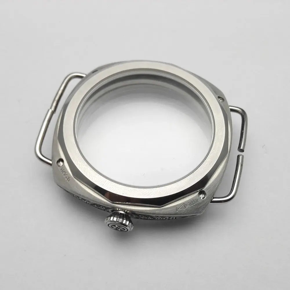 Watch Case Mineral glass 47mm Carved Stainless Steel Case For ETA 6497 6498 Seagull ST36 Watch Movement Replace Accessories watch screen protector case watch accessories watch case watch protective case watch cover watch protective cover apple watch case tpu protective case bumper protective case