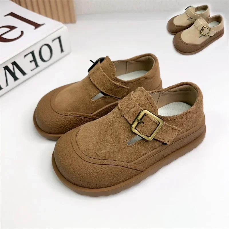Children Shoe Retro Casual Shoes Trendy Boy Leather Shoes Lovely Frosted School Girls Party Dresses Chaussure Enfant Fille