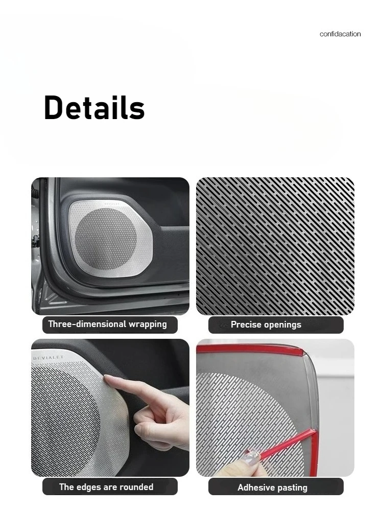 BYD Equation Leopard 티타늄 3 스테인레스 스틸 금속 혼 커버 도어 오디오 보호 커버 인테리어 액세서리