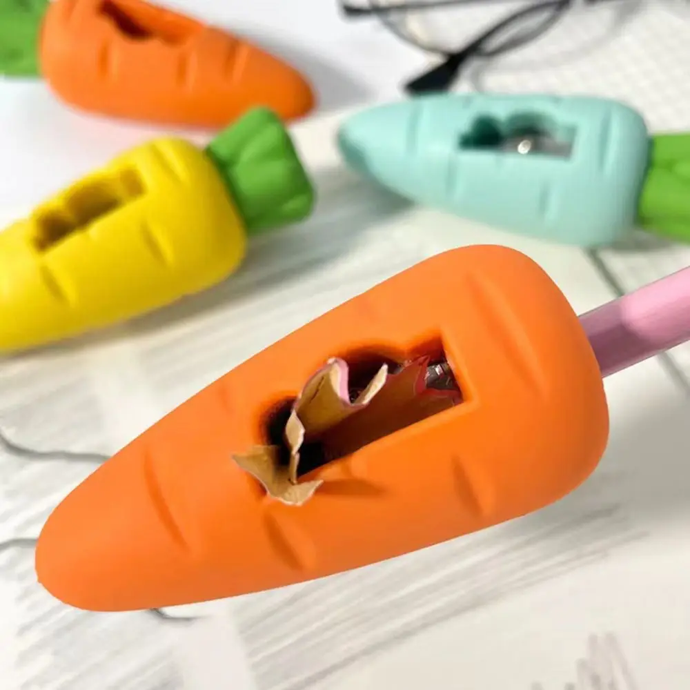 Funny Pencil Sharpener Big Fruit Erasers 2 in 1 Strawberry Soft Pencil Erasers Mango Portable Large Carrot Eraser School Supply