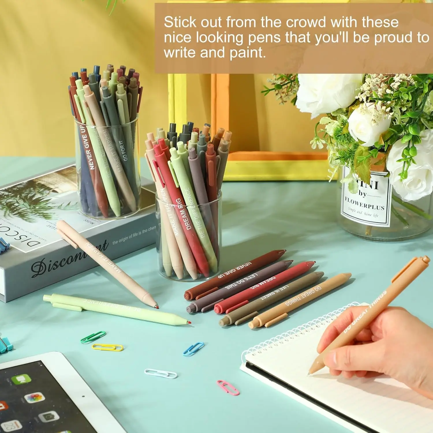 10  Pcs Gel Ink Pens Inspirational Motivational Quote Pen Retractable Roller Ball Pen Smooth Writing Office Home 6