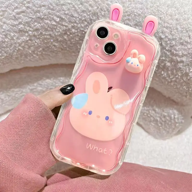 Adorable 3D Animal Ears Soft Wave Case Cover
