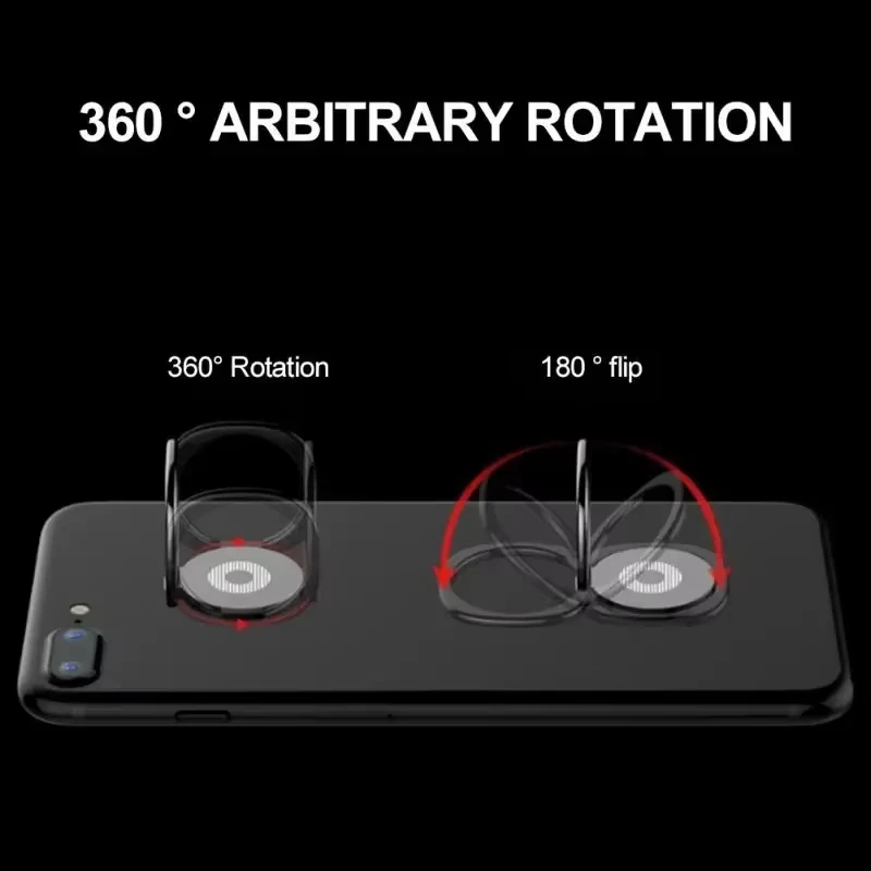 Ultra-Thin Rotatable Metal Phone Ring Holder & Stand