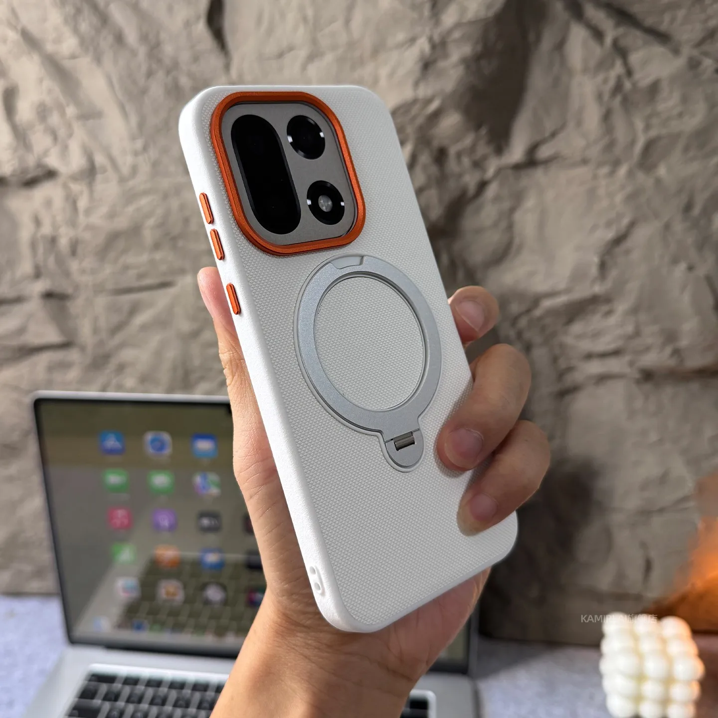 Stylish 360° Rotating Stand Case with Lychee-textured Leather, Skin-friendly and Drop-proof Cover