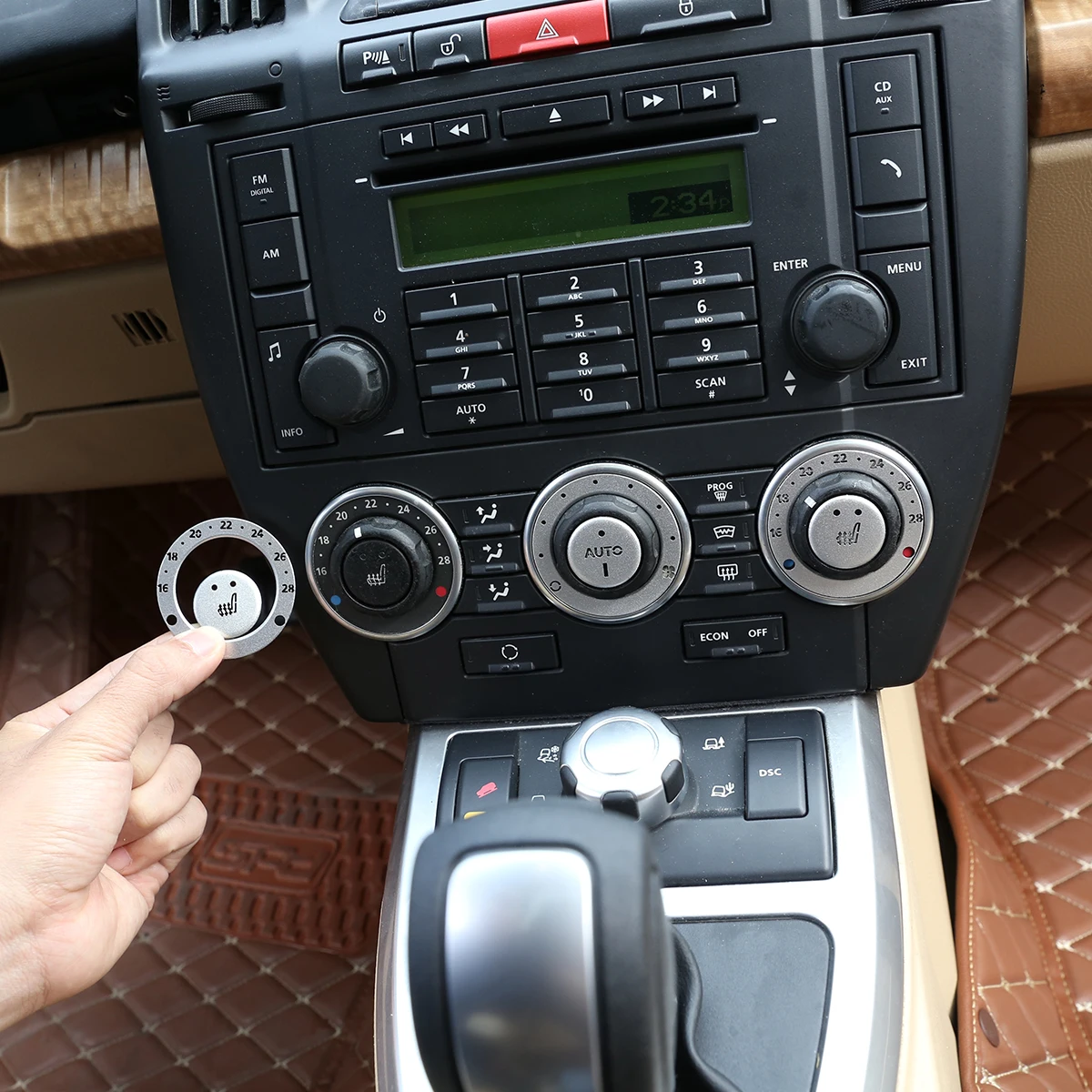 4 piezas para Freelander 2 2007-2015 YIWANG Marco de cromo ABS para interior de coche