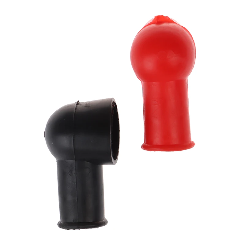 Battery Terminals Car Battery Cover 2pcs Rubber Car Motorcycles Battery Negative Positive Terminal Cover Cap Boot Insulating Protector Replacement Batteries Acc