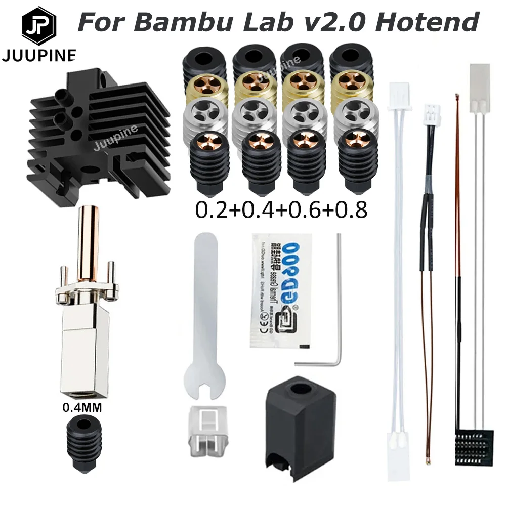 3D Printer Hotend Upgrades For Bambu Lab V2 Bi Metal Heatbreak X1 Nozzle P1P Thermistor CHT For Bambu X1C