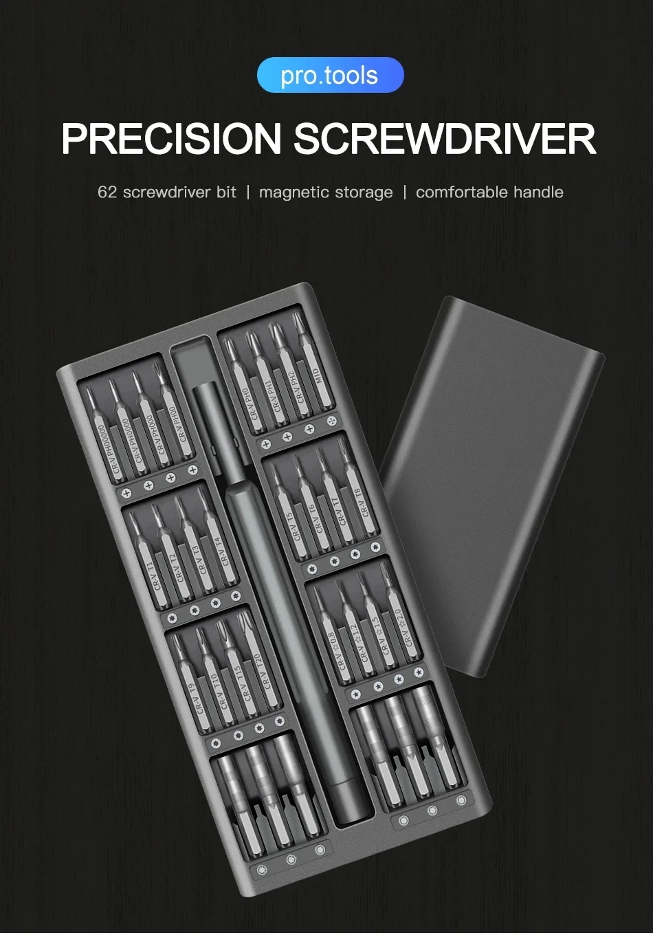 63-in-1-Präzisions-Schraubendreher-Set, Phillips-Torx, magnetischer Schraubendreher-Bit, professionelles Reparatur-Werkzeug-Set für iPhone-Uhr, Kamera – Detail 1