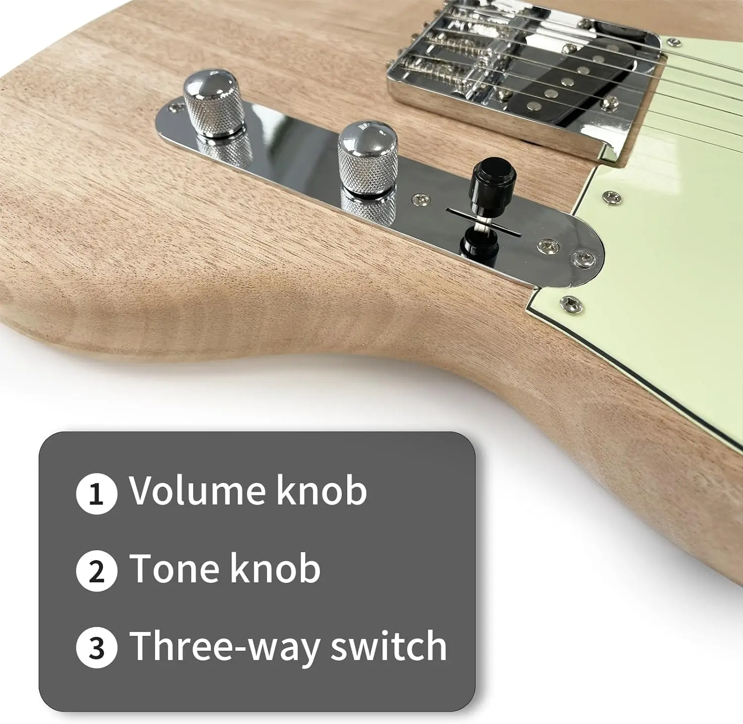 Censtar DIY Electric Guitar Kit Mahogany Body and Neck Rosewood Fretboard Unfinished Uncut DIY Guitar Kit Build Your