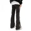 High street hip-hop Gradual change Jeans Zipper slit flared trousers design Straight leg Pants casual men and women jeans 5023 5