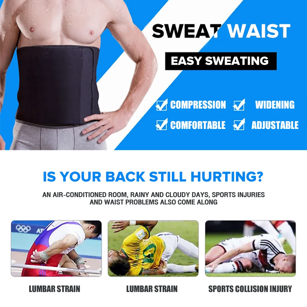 Waist Trainer Belt Slimming Body Shaper Waist Fitness Belt Men&rsquo;s Abdomen Reducer Sauna Sweat Trimmer Belt Waist Trainer Belly Trainer Corset waist trainer waist shaping belt waist trainer belt